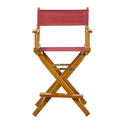 Casual Home 24" Director's Chair Honey Oak Frame-Burgundy Canvas - color: Honey Oak Frame/Burgundy Canvas, size: 24" - Counter Height, style: Honey Oak Frame