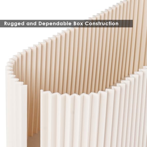 Cable Management Box with Solid Bamboo Cover, 12.6x5.4x4.4 inches, Beige