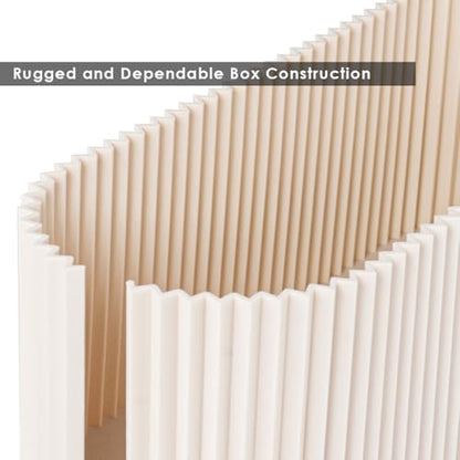 Cable Management Box with Solid Bamboo Cover, 12.6x5.4x4.4 inches, Beige