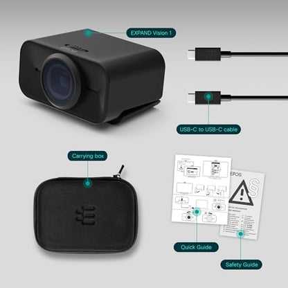 EPOS Expand Vision 1, 4k USB Webcam Microsoft Teams and Zoom Certified with Noise Canceling Microphone, Easy Setup, Portable for PC and Meetings, HD Video, Webcam for Video Conferencing and Business