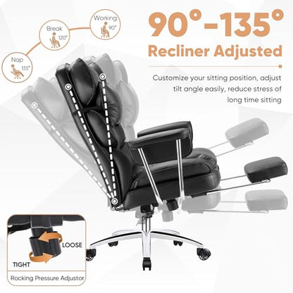 Sweetcrispy Executive Home Office Chair, Ergonomic Desk Chair - color: Black