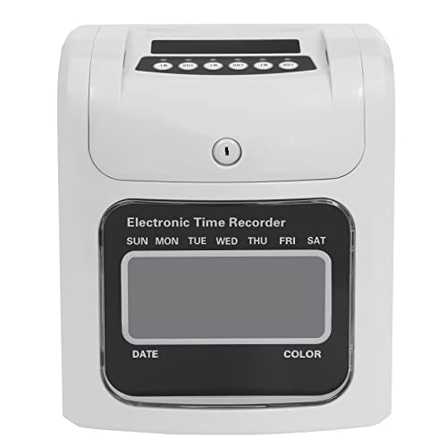 Calculating Time Clock，Staff Check in Out Machine with LCD Display,Automatic Time Calibration,Small Business Punch Pak, Up to 50 Employees, Includes 50 Time Cards and 1 Security Key