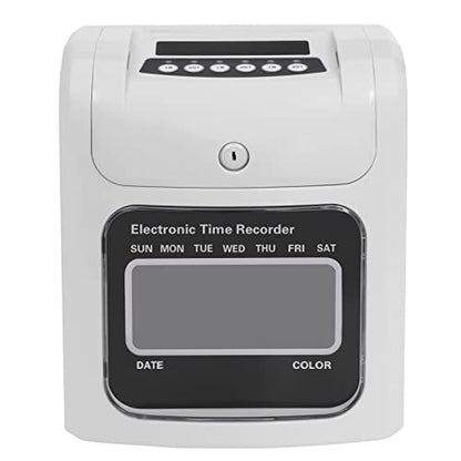 Calculating Time Clock，Staff Check in Out Machine with LCD Display,Automatic Time Calibration,Small Business Punch Pak, Up to 50 Employees, Includes 50 Time Cards and 1 Security Key