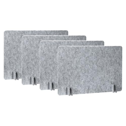 PATIKIL Desk Divider, 4 Set 24 x 16 Inch Acoustic Freestanding Desk Divider Desk Privacy Panel with 16 Pcs Support Feet for Library Office Workstation,Grey - color: Gray
