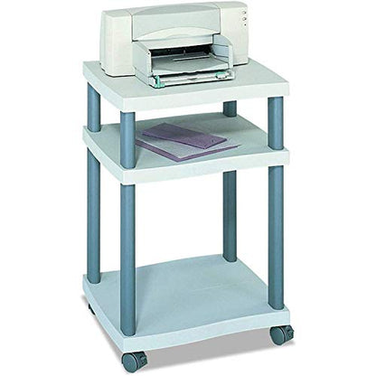 Safco Products 1860GR Wave Desk Side Printer Machine Stand, Light Gray - style: Desk Side