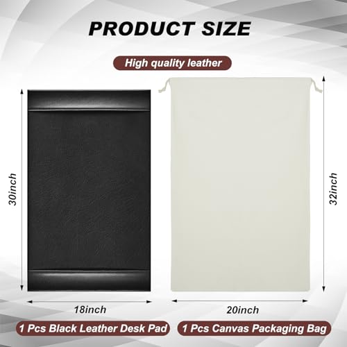 Leather Desk Pad Protector with Side Rails, Executive Office Desk Mat for Home Workspace, Writing Surface, Mouse & Keyboard Pad, Elegant Gift for Men Dad Husband(Black,30 x 18 Inch) - color: Black, size: 18" x 30"