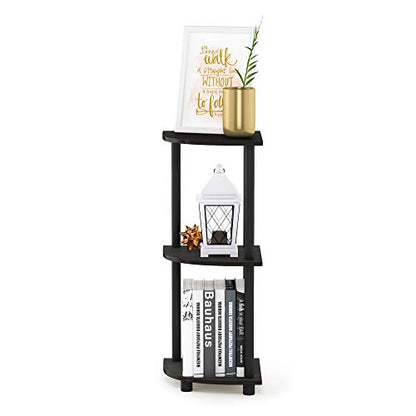 Furinno Turn-N-Tube Toolless Assembly 3-Tier Storage Shelves, Espresso - color: Espresso/Black, size: 3-Tier