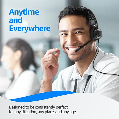 IPD IPH-160 Phone Headset with Noise Cancelling Microphone for Office and Call Center- Comapatible with Polycom VVX, Aastra,Avaya Digital, Nortel,Samsung,Mitel landline Phones. - color: 160-BL-FOAM