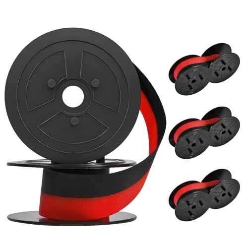 4 Pack Sharp EL-1197PIII Calculator Ink Ribbon, Red/Black