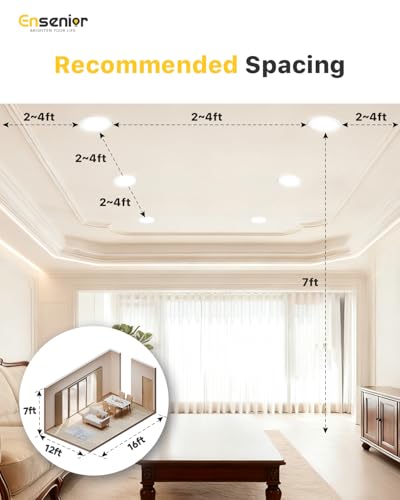 Ensenior 24 Pack 4 Inch LED Recessed Light, 5000K Dimmable Canless Wafer - color: 5000k - Daylight, size: 4 Inch