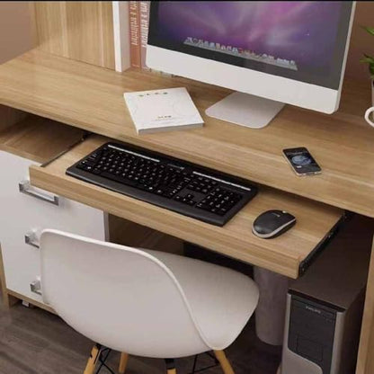 Wooden Keyboard Stand Ergonomic Keyboard Slide Under Desk Slide-Out Keyboard Tray Wall Mountable Shelf for Keyboard and Mouse (Walnut 54cm*27cm) - color: Walnut, size: 54cm*27cm