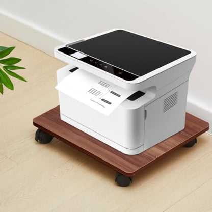 Beeveer 2 Pcs Walnut Under Desk Printer Stand 13.8 x 11.8 x 2.4 Inches - color: Walnut, size: 13.8 x 11.8 x 2.4 Inches