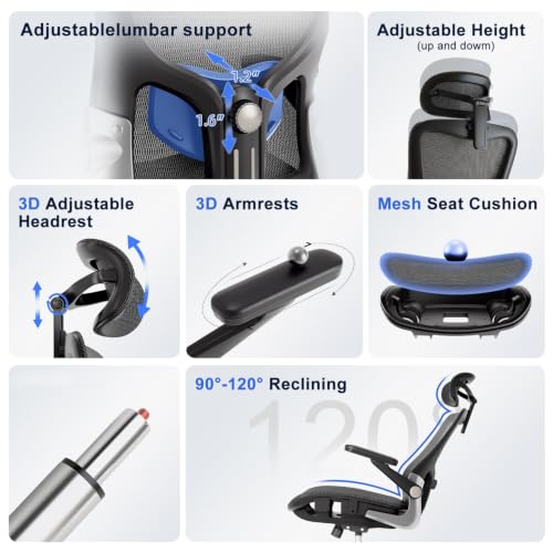 marrap Ergonomic Office Chair, Adjustable Lumbar Support