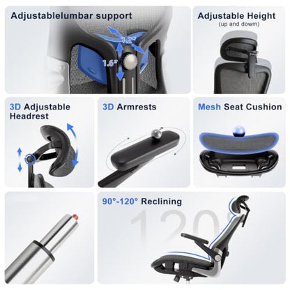 marrap Ergonomic Office Chair, Adjustable Lumbar Support