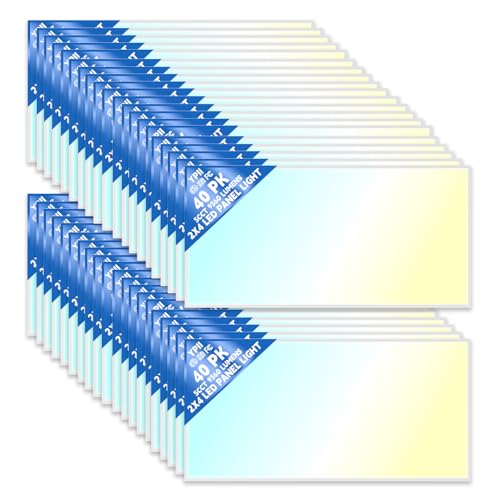 LED Flat Panel Light LED Drop Ceiling Light Fixture, 5 CCT 3000K-6500K Adjustable & 5 Wattage Selectable Recessed Back-Lit Fixture for Office, ETL Listed(40Pack 2x4) - size: 2X4 40Pack