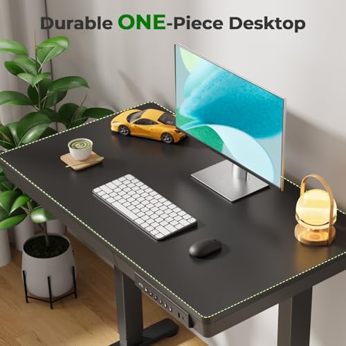 35" Electric Standing Desk with Drawer, 4 Lockable Wheels - color: Black Wood-top, size: 35"