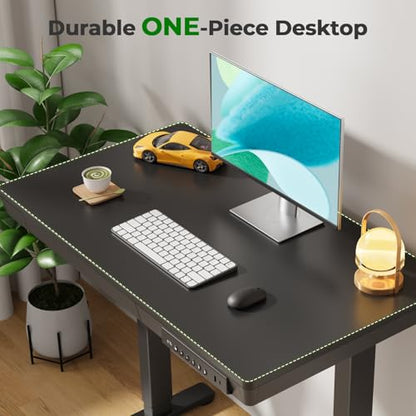 35" Electric Standing Desk with Drawer, 4 Lockable Wheels - color: Black Wood-top, size: 35"
