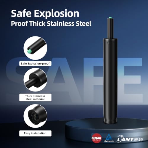 9 Inches to 13 Inches Office Chair Cylinder Replacement, 4'' Stroke, Heavy Duty 1000 lbs, Hydraulic Pneumatic Shock Piston, Universal Gas Cylinder Fit for Most Office Chairs, Class 4 (Black) - color: Matte Black, size: 4'' Travel Length
