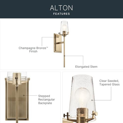 Kichler Alton 22" 1-Light Wall Sconce Light, Champagne Bronze