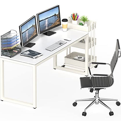 SHW 55-Inch Commercial-Grade Office Computer Desk, White - color: White, size: 55-Inch