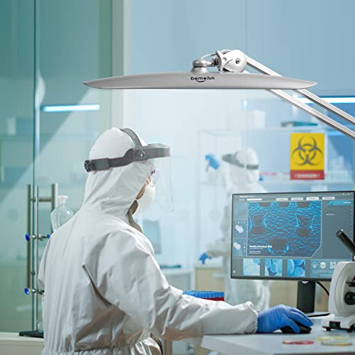 LED Desk Lamp with Clamp, Dimming Task Lamp for Reading Desktop Office Workbench Table Architect Sewing Study Home Craft, 117PCS LEDs, 2200 Lumens 20 Inch Metal Swivel Arm Work Lamp (Silver) | 117 SMD LEDs with 4 brightness levels provide eye-caring light