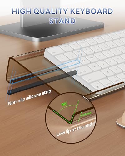 Laborio Computer Keyboard Wrist Rest, Keyboard Riser Stand for Desktop - color: Coffee