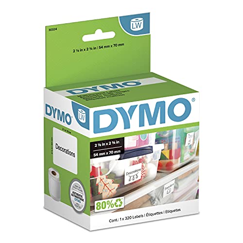 DYMO Authentic LW Large Multi-Purpose Labels, DYMO Labels for LabelWriter Label Printers, 2-1/8" x 2-3/4", 1 Roll of 320 - size: Large