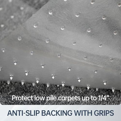 Desk Chair Mat for Low Pile Carpets, 55" x 35" Office Clear Protector Floor Mat for Carpets, Easy Glide Plastic Mat for Office Home (Rectangle)