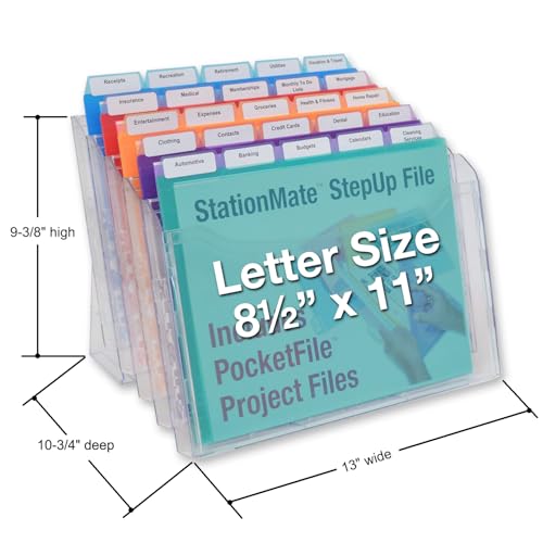 Ultimate Office Step UP File Desktop Organizer Plus 25 Color Poly Folders - style: Desk File + 5th-Cut
