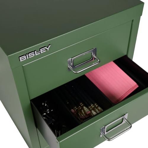 Bisley 3-Drawer Steel MultiDrawer Cabinet - Olive Green - color: Olive Green, size: 3 Drawer