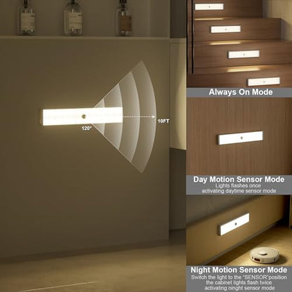 Under Cabinet Lighting ,15 Colors Motion Sensor Light Indoor Night Lights with Remote,58LED RGB Under Cabinet Lights Bar ,Dimmable 5Pack Wireless Under Counter Lighting for Kitchen,Closet, Shelf