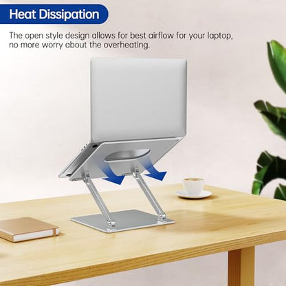 BESIGN LS10 Laptop Stand for Desk, Ergonomic Adjustable Notebook Tablet Stand, Foldable Laptop Riser, Portable Desktop Book Stands, Computer Holder Compatible with 10-14" Laptops, Silver - color: B-Classic Silver