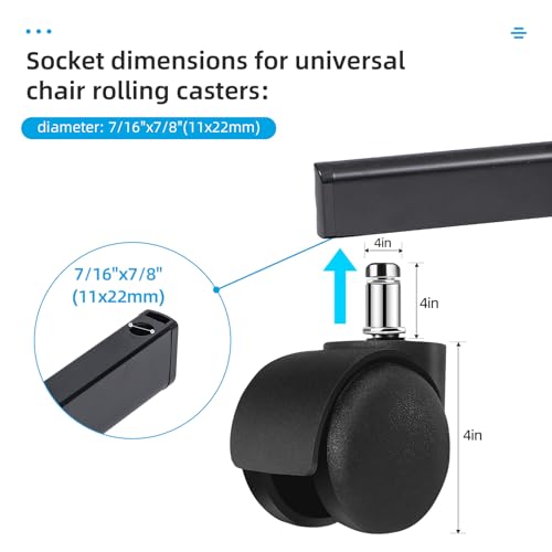 XSZD Criss Cross Home Office Swivel Chair Base – Durable, Steady and Easy Installation – Perfect for Criss Cross and Cross Legged Chairs with Replacement Casters (Black,Base+Wheel) - color: Black