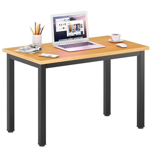 DlandHome 31.5 inches Small Computer Desk for Home Office, Wood Teak