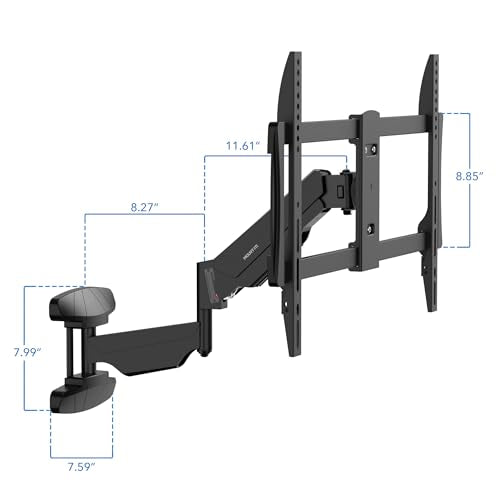 Mount-It! Pull Down TV Mount, Drop Down Wall Mount with Gas Spring Arm, Height-Adjustable TV Mount for 37-80 Inch TVs, Full Motion Swivel Tilt Bracket for Fireplace, Fits VESA 600x400, Up to 88 lbs