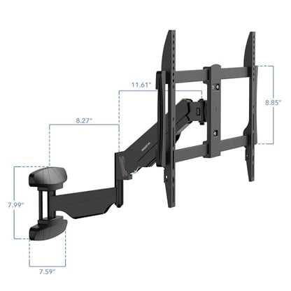 Mount-It! Pull Down TV Mount, Drop Down Wall Mount with Gas Spring Arm, Height-Adjustable TV Mount for 37-80 Inch TVs, Full Motion Swivel Tilt Bracket for Fireplace, Fits VESA 600x400, Up to 88 lbs