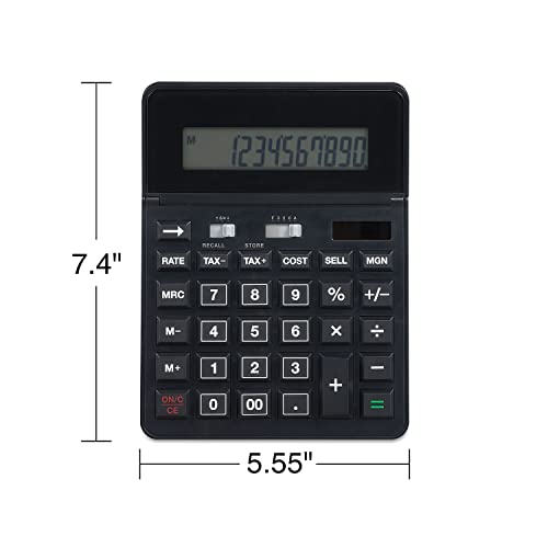 Staples 12-Digit Desktop Calculator, Solar/Battery, Black, 2-Pk, ST290 - size: 2 Pack, style: 12-Digit