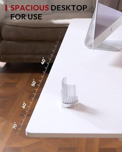 SANODESK Dual Motor 79''x 32'' Large Height Adjustable Standing Desk - color: White Frame+ White Top, size: 79x32