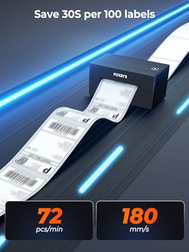 MUNBYN Bluetooth Thermal Label Printer, Wireless 4x6 Shipping Label Printer - color: Black