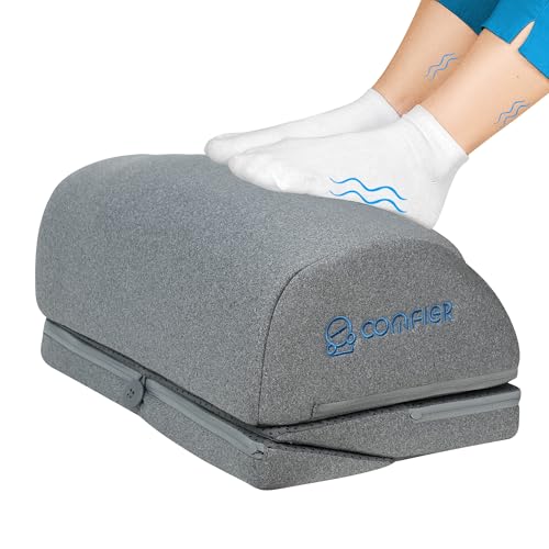 Comfier Under Desk Foot Rest at Work with Heat,Vibration,3 Height Under Desk Foot Rest for Office Chair，Foot Heater Foot Warmer, Ergonomic Heated Footrest,Gaming Chair Footstool,Computer Desk Use - color: Gray