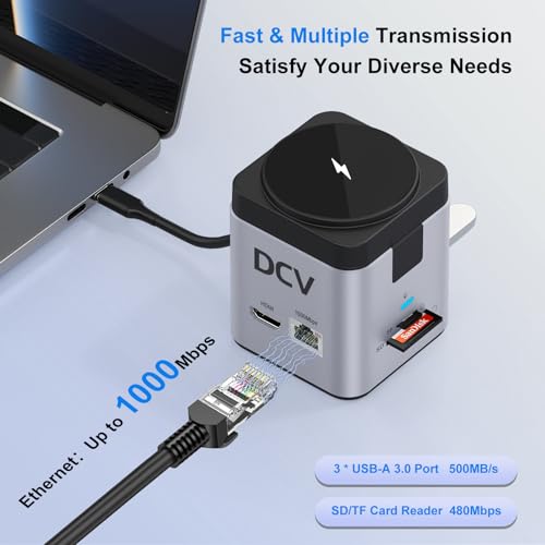 USB C Laptop Docking Station, 9 in 1 Hub with MagSafe Charger, Silver Gray - color: Silver Gray