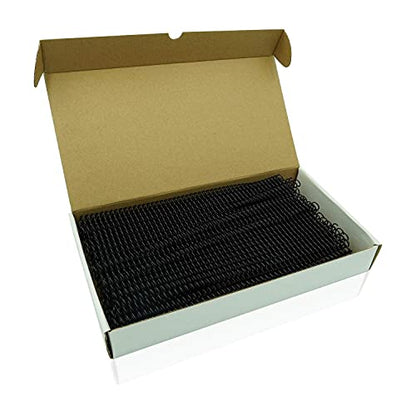 Binditek Plastic Spiral Binding Coils, 12 mm, 4:1 Pitch, Black, 100 Pack - size: 12mm, style: 100P , Black