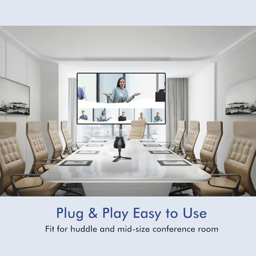 360 Conference Camera, Immersive Video Conference Experience, Both Overall and Speakers’ Close-up View, Conference Room Webcam 1080P for Small/Mid-Size Rooms, Micro SD Slot Equipped