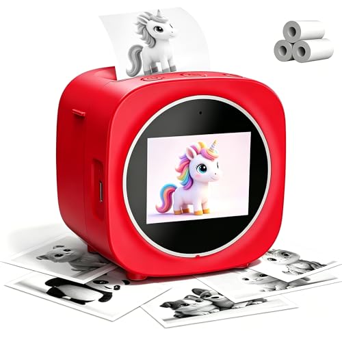 Usteetic Sticker Printer AI Voice-Powered Sticker Maker for Kids – Portable Thermal Inkless Sticker Maker Machine with 3 Paper Rolls–DIY Crafts, Creative Toy Gift for Boys Girls Ages 3+