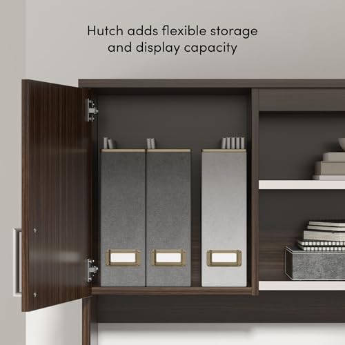 Bestar, Ridgeley Collection, 3-Piece Set Including a U-Shaped Desk with Hutch, a Lateral File Cabinet, and a Bookcase