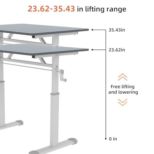 32x24 Inch Height Adjustable Standing Desk - color: Grey, size: 23.6 × 31.49