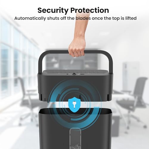 12-Sheet Cross Cut Paper Shredder, 5.55 Gallon Heavy Duty Shredder for Home Office, P-4 High Security Shredders for Paper/Credit Card/Mail/Staples/Clips, Portable Handle Design - size: 12-sheet