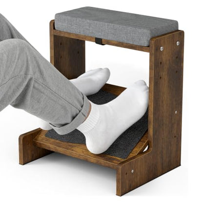 Adjustable Double Step Foot Rest Under Desk - size: Double Layer-With Cushion