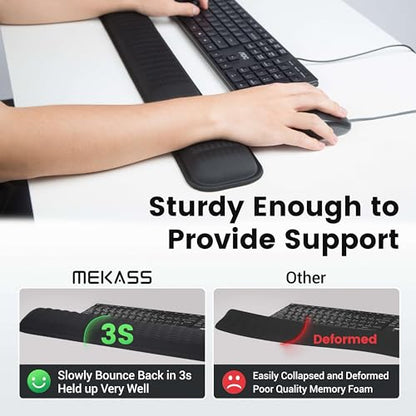 MEKASS Ergonomic Wrist Rest for Keyboard and Mouse, Soft Memory Foam Keyboard Wrist Rest Set with Non-Slip Silicone Base, Easy Typing, Pain Relief, Comfort for Office, Work, Gaming (Pink) - style: Pink