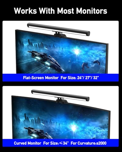 RGB Computer Light Bar， LED Monitor Lamp Screen Light Bar, Adjustable Monitor Light Bar with Clip Mount,for Computer Monitors and Home Office Settings